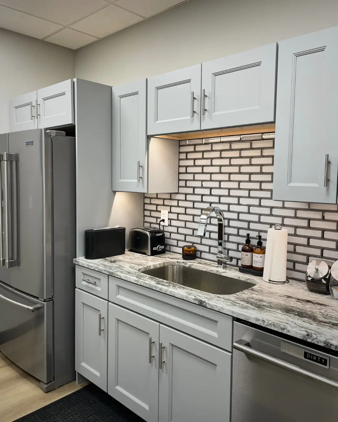 Brown Fantasy Hard Marble Kitchenette